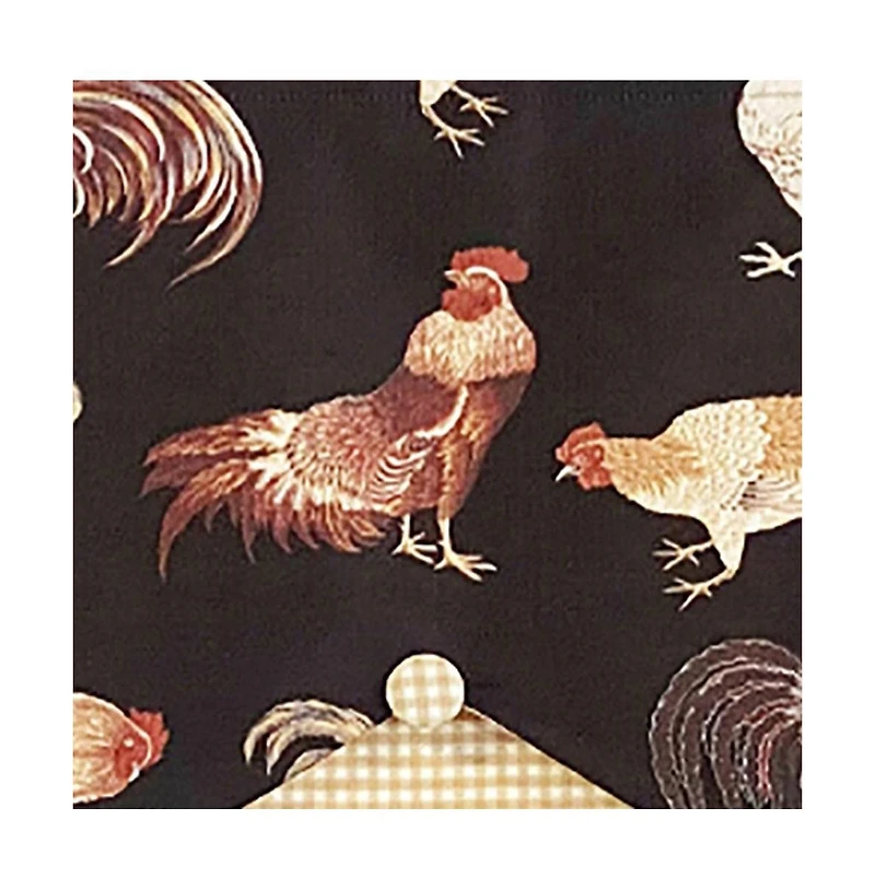 Cockadoodle Petticoat 3" Rod Pocket Window Valance 50" x 15" Black by Rlf Home