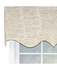 Rlf Home Cursive Regal 100% Cotton with Fully Lined 3" Rod Pocket Valnance for Windows 50" x 17" Putty