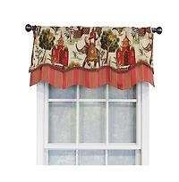 Rlf Home Madhubala Glory Pattern "A " Elephant in Center Window Treatment Valance 3" Rod Pocket 50" x 16" Spice Red