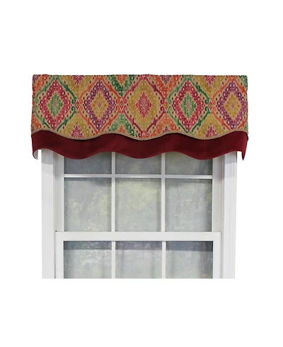 Rlf Home Icicles Trimmed Glory 100% Cotton with Fully Lined 3" Rod Pocket Valnance for Windows 50" x 16" Multi