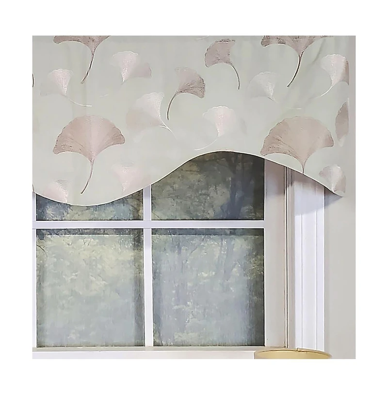 Rlf Home Modern Design Classic Fanfare Cornice Style Window Valance 50" x 17" Light Green