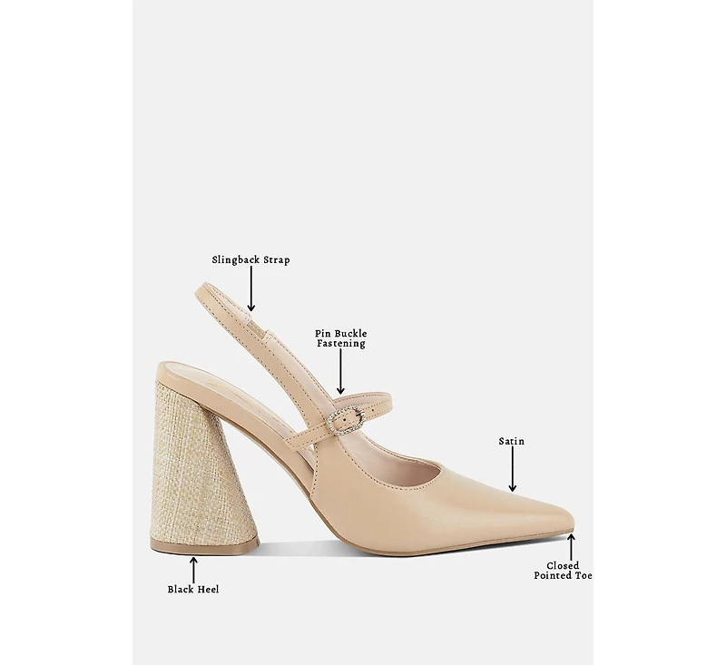 nougat flared heel party sandals