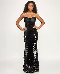 Seni & Cade Junior's Twist Front Bandeau Slim Long Dress