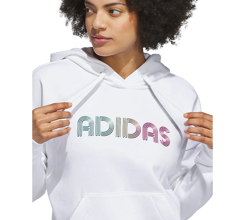 adidas Women's Wordmark Graphic Hooded Sweatshirt