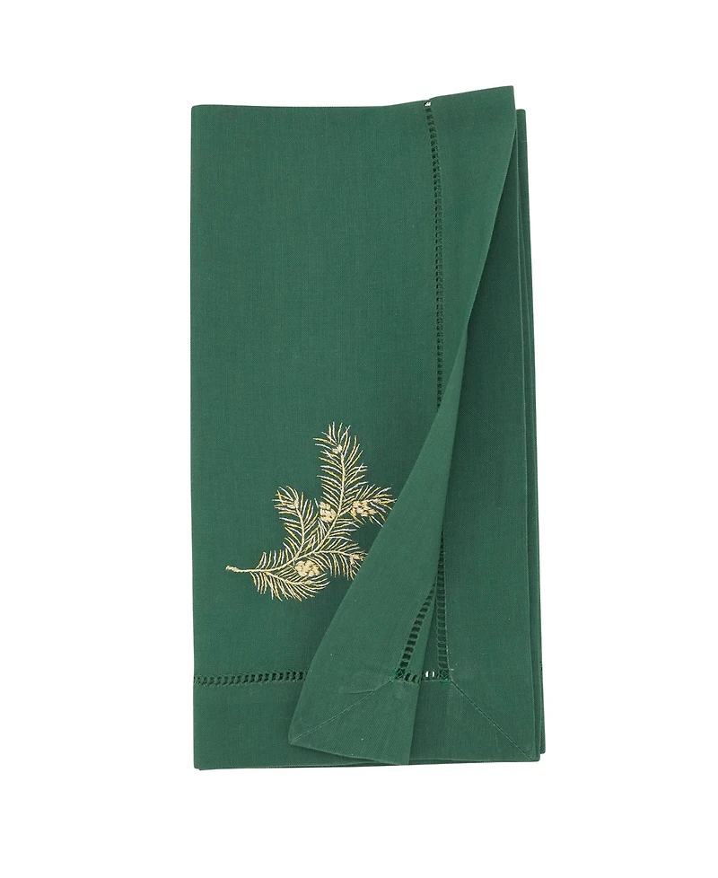 Saro Lifestyle Embr'D Pine Needle Hemstitch Napkin, Set of 6