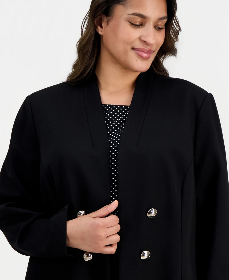 Anne Klein Plus Size Open-Front Long-Sleeve Jacket
