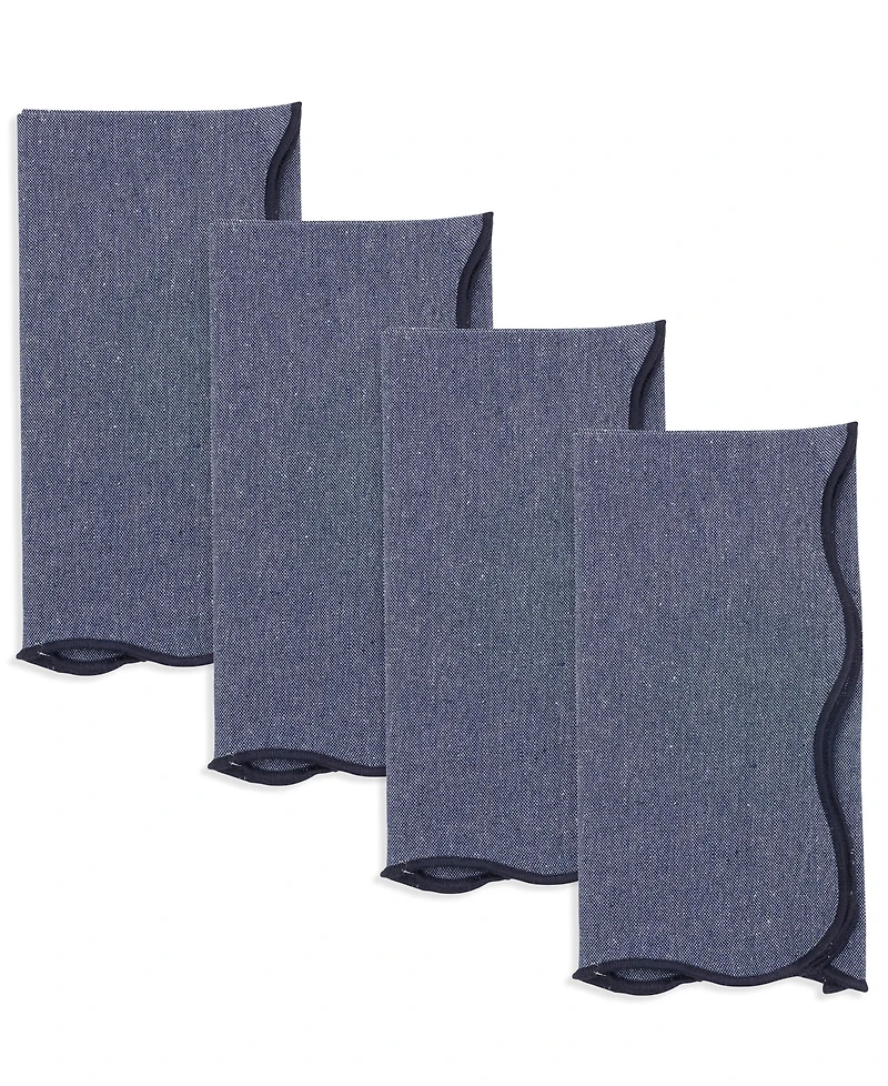 Saro Lifestyle Eco Chic Scallop Napkin, Set of 4