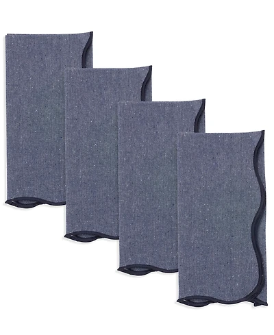 Saro Lifestyle Eco Chic Scallop Napkin, Set of 4