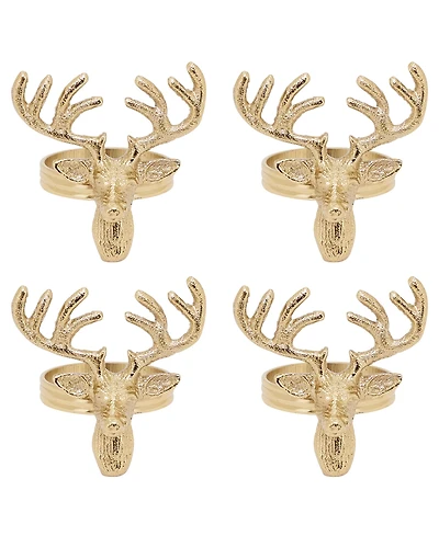 Saro Lifestyle Reindeer Napkin Rings, Set of 4
