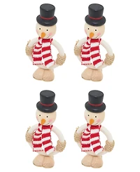 Saro Lifestyle Frosty Smiles Snowman Napkin Ring, Set of 4