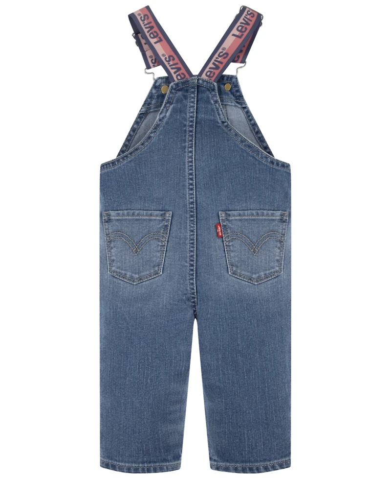 Levi's Baby Girls Heart Pocket Denim Sleeveless Overalls