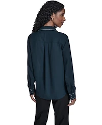 Calvin Klein Women's Decorated Button-Down Top