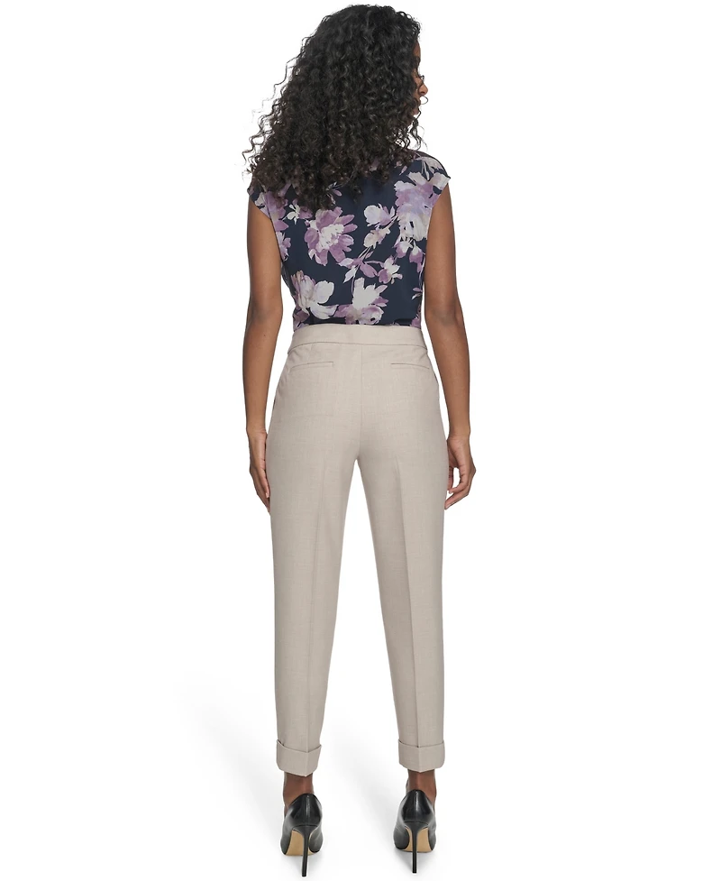 Calvin Klein Women's Slim Leg Rolled Cuff Pants