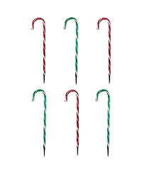 Northlight Lighted Outdoor Christmas Candy Cane Pathway Markers, Set of 6