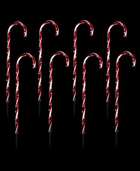 Northlight Led Lighted Candy Cane Outdoor Pathway Markers, Set of 8
