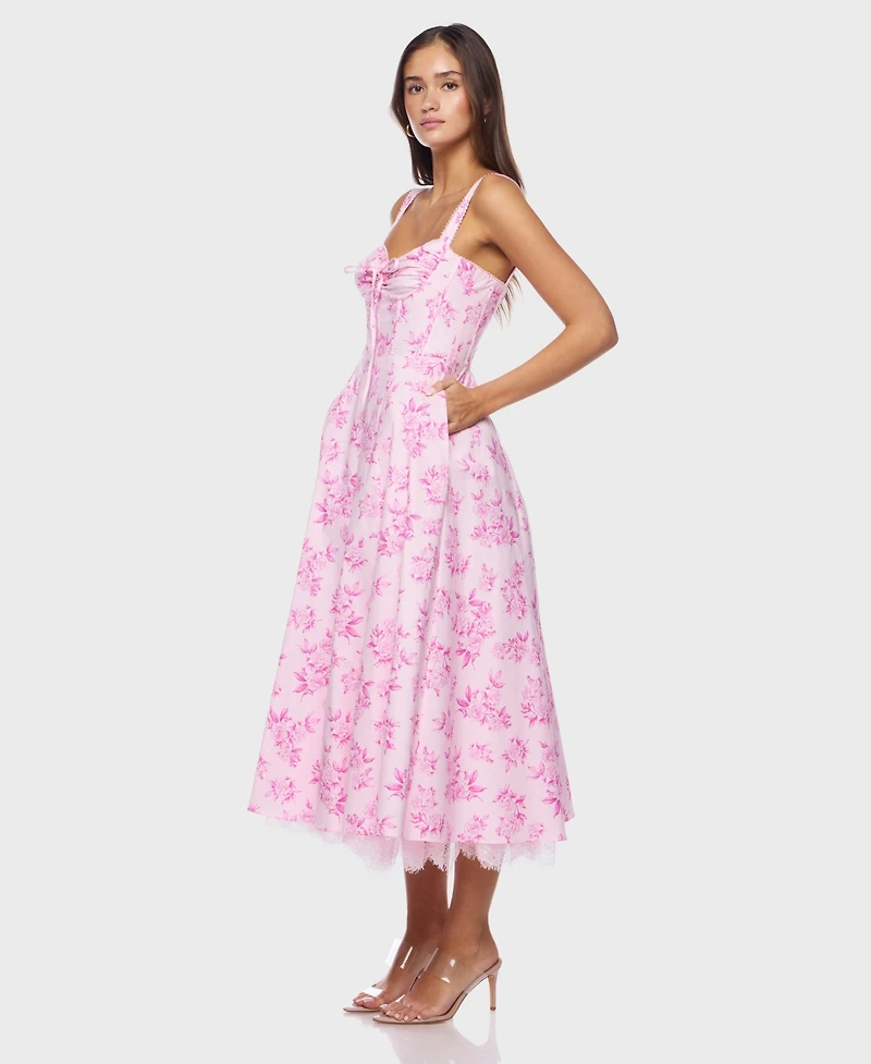 Alex & Sophia Juniors' Sweetheart Neck Midi Dress