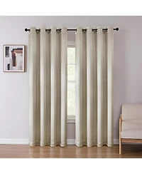 Kate Aurora 1 Piece Riyadh Light Filtering Grommet Top Embossed Diamond Jacquard Window Curtain Panel - Champagne