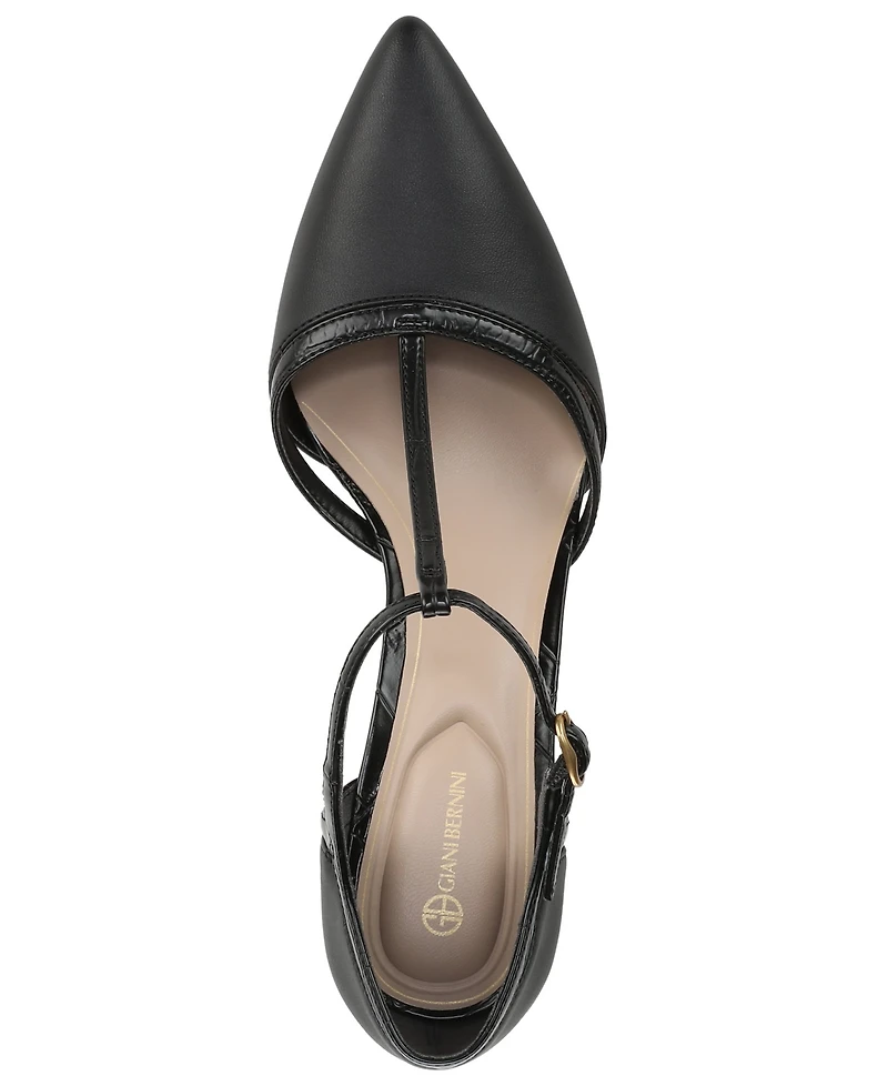 Giani Bernini Women's Ammelia Pointed Toe T-Strap Pumps, Macy's Exclusive