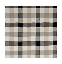 Rlf Home Ruskin Check Provance 3" Rod Pocket Lining Luxurious and Elegant Window Treatment Valance 50" x 15" Black