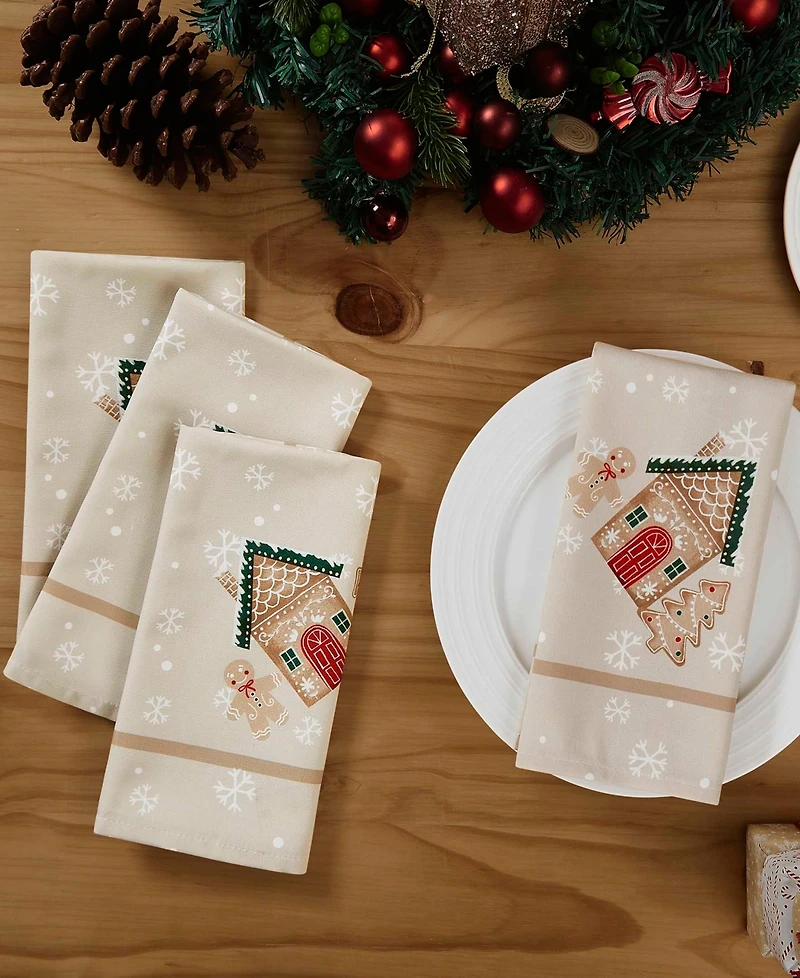 Avanti Gingerbread Village Napkins, Set of 4