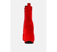 Ashcan Womens High Platform Velvet Ankle Boots