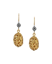 2028 Filigree Bead Crystal Drop Wire Earrings