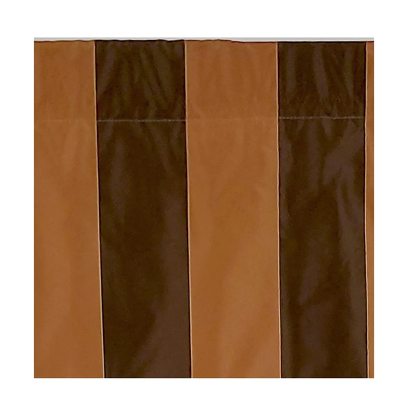Rlf Home Pascal Stripe Regal 3" Rod Pocket Lining Luxurious and Elegant Window Treatment Valance 50" x 17" Espresso