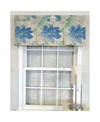 Rlf Home 3" Rod Pocket High Quality Fabric Mantra Pleated Valance for Windows 50" x 17" Azure