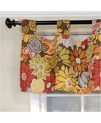 Rlf Home 4" Top Tab High Quality Fabric Flormania Tab Valance for Windows 50" x 16" Multi