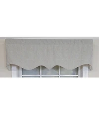 Rlf Home 100% Cotton Seersucker Regal With Poly/Cotton Ivory lining Rod Pocket Valance 50" x 16" Black