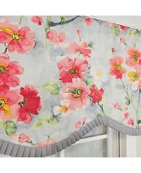 Rlf Home 100% Cotton Prosperity Provance Fully lined Windows Rod Pocket Valance 50" x 15" Gray