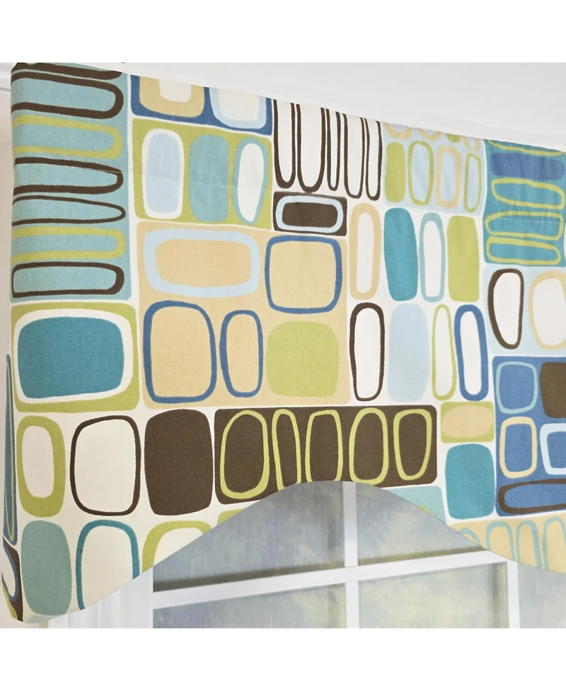 Rlf Home Mesmerize Cornice Valance - 100% Cotton with Ivory Lining 50" x 17" Green