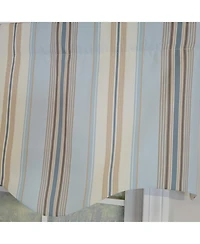 Rlf Home 100% Cotton Paris Stripe Regal Fully lined Windows Rod Pocket Valance 50" x 17" Blue