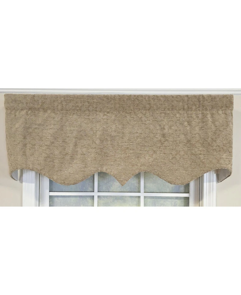 Rlf Home 100% Cotton Chenille Regal Fully lined Windows Rod Pocket Valance 50" x 17" Beige