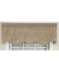 Rlf Home 100% Cotton Chenille Regal Fully lined Windows Rod Pocket Valance 50" x 17" Beige