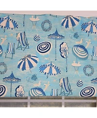 Rlf Home 100% Cotton Beach Day Toilored Fully lined Windows Rod Pocket Valance 51" x 16" Blue