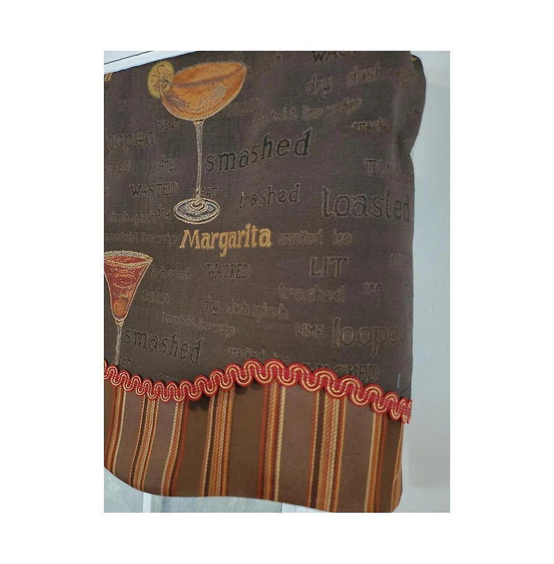 Rlf Home Margarita Glory 3" Rod Pocket Lining Luxurious and Elegant Window Treatment Valance 50" x 16" Oakwood