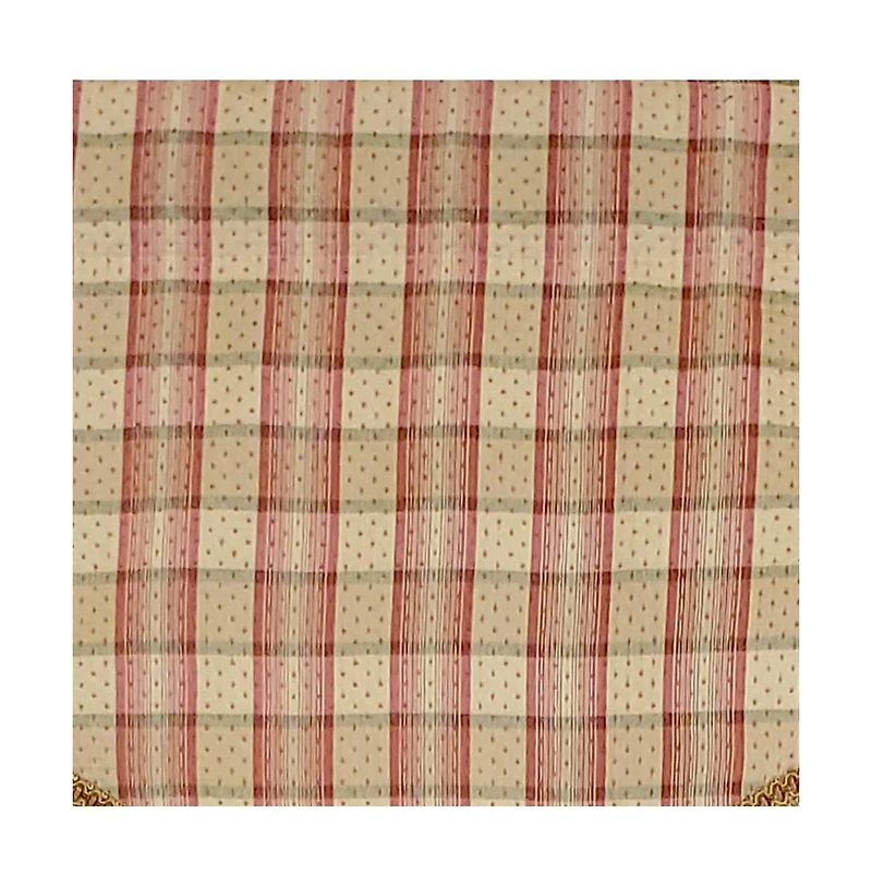 Rlf Home Dotted Squares Cornice 3" Rod Pocket Lining Luxurious and Elegant Window Treatment Valance 50" x 17" Peach