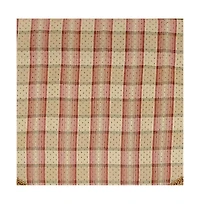 Rlf Home Dotted Squares Cornice 3" Rod Pocket Lining Luxurious and Elegant Window Treatment Valance 50" x 17" Peach