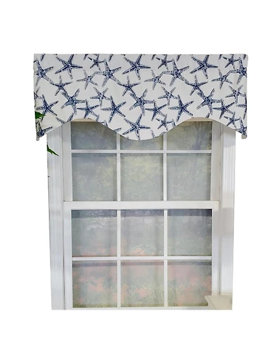 Rlf Home Sea Friends Cornice 3" Rod Pocket Lining Luxurious and Elegant Window Treatment Valance 50" x 17" Navy