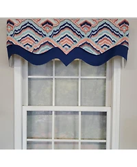 Rlf Home 3" Rod Pocket High Quality Fabric Frequency D-Regal Valance for Windows 50" x 17" Navy