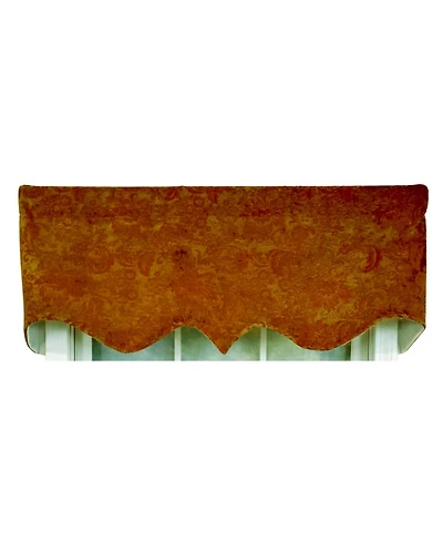 Rlf Home 3" Rod Pocket High Quality Fabric Nazareth Regal Valance for Windows 50" x 17" Garnet