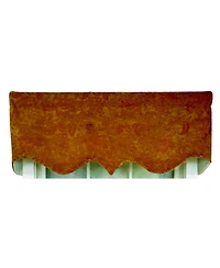 Rlf Home 3" Rod Pocket High Quality Fabric Nazareth Regal Valance for Windows 50" x 17" Garnet