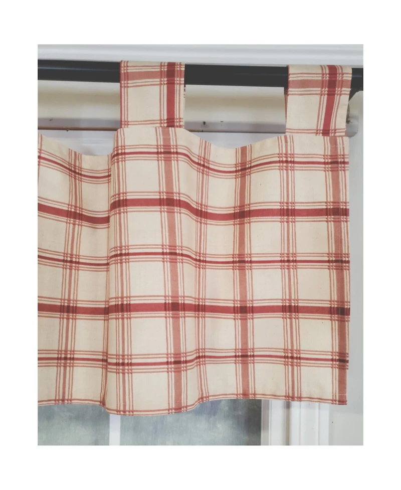 Rlf Home 4" Top Tab High Quality Fabric Al Fresco Tab Valance for Windows 50" x 16" Burgundy