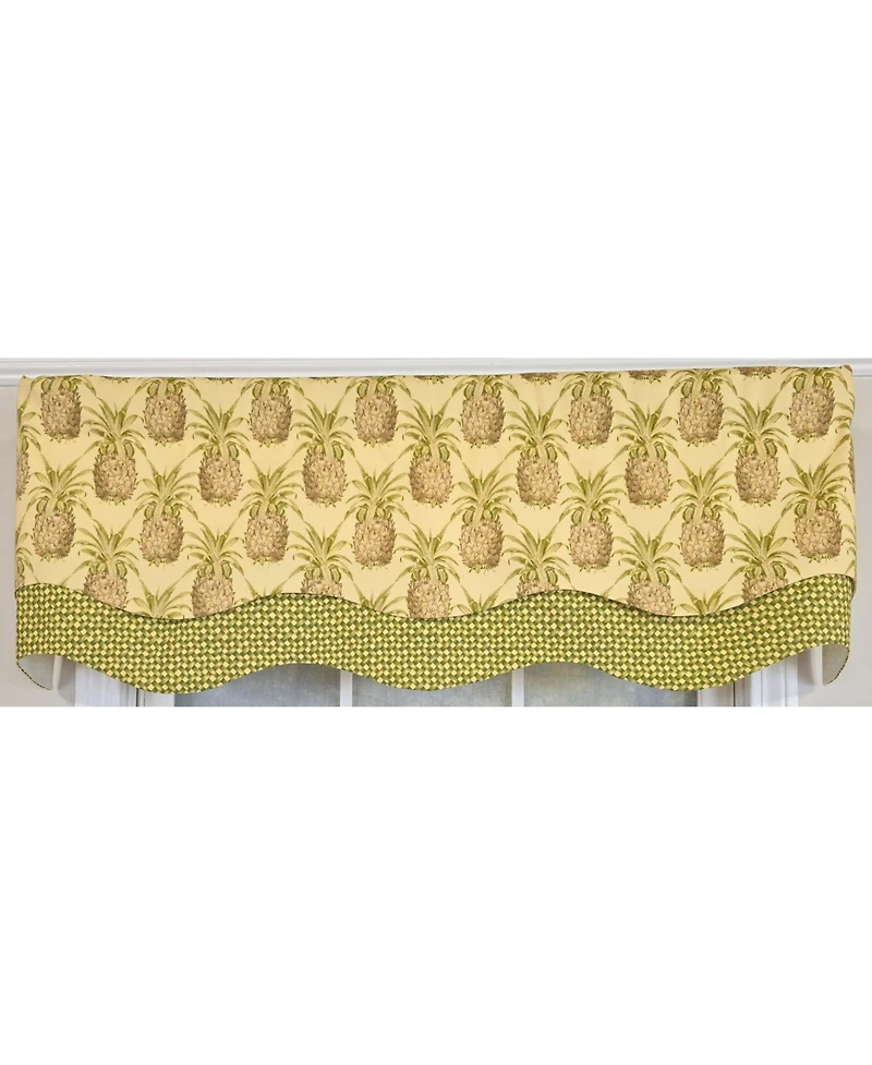 Rlf Home 100% Cotton Kingston Glory Fully lined Windows Rod Pocket Valance 50" x 16" Yellow