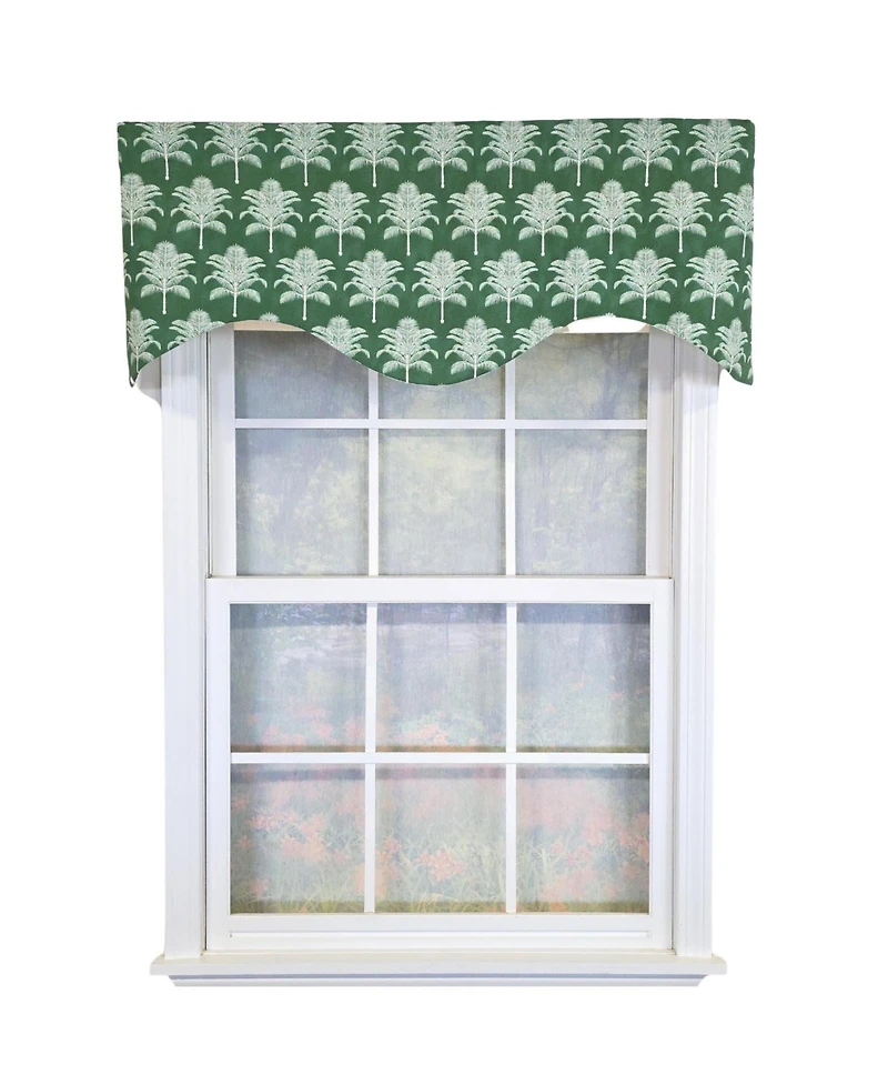 Rlf Home St. Croix Cornice Valance - 100% Cotton with Ivory Lining 50" x 17" Green