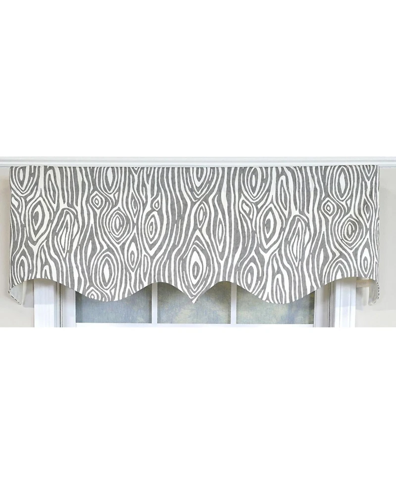 Rlf Home 100% Cotton Nyx Regal Fully lined Windows Rod Pocket Valance 50" x 17" Gray