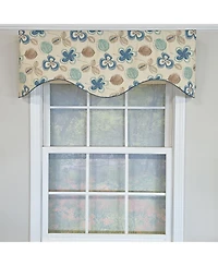 Rlf Home 100% Cotton Jolly Cornice Fully lined Windows Rod Pocket Valance 50" x 17" Cream