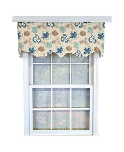 Rlf Home 100% Cotton Jolly Glory Fully lined Windows Rod Pocket Valance 50" x 16" Cream