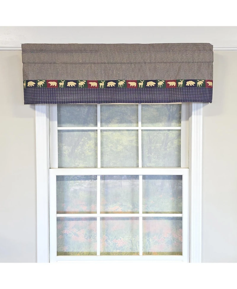 Rlf Home 100% Cotton Cabin Tailored Fully lined Windows Rod Pocket Valance 50" x 15" Blue